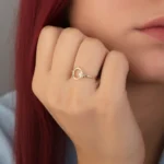 14 Ayar Taşlı Ay Yıldız Yüzük - Görsel 2