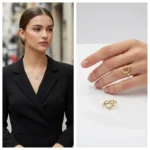 14 Ayar Altın İkili Kalp Kolye - Görsel 2