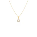 14 Ayar Altın Taşlı Çiçek Yıldız Kolye