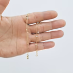 14 Ayar İkili Dorika Toplu Zincir Bileklik - Görsel 2